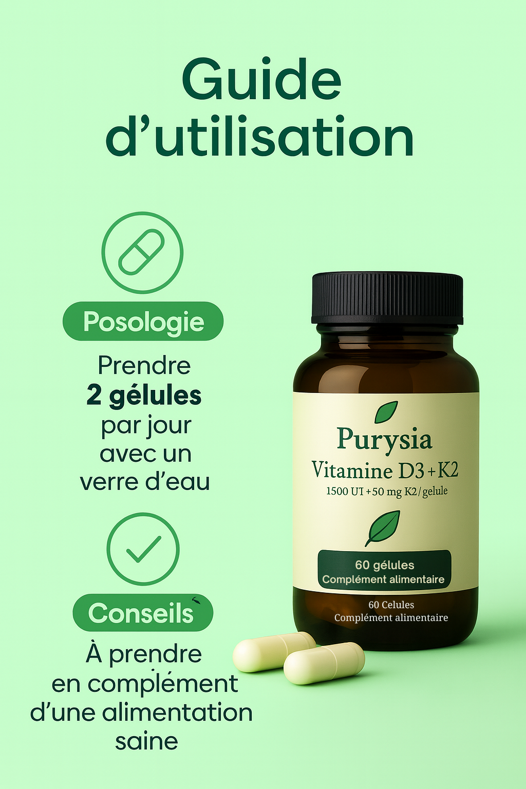 Vitamine D3 + K2 — (500 mg)